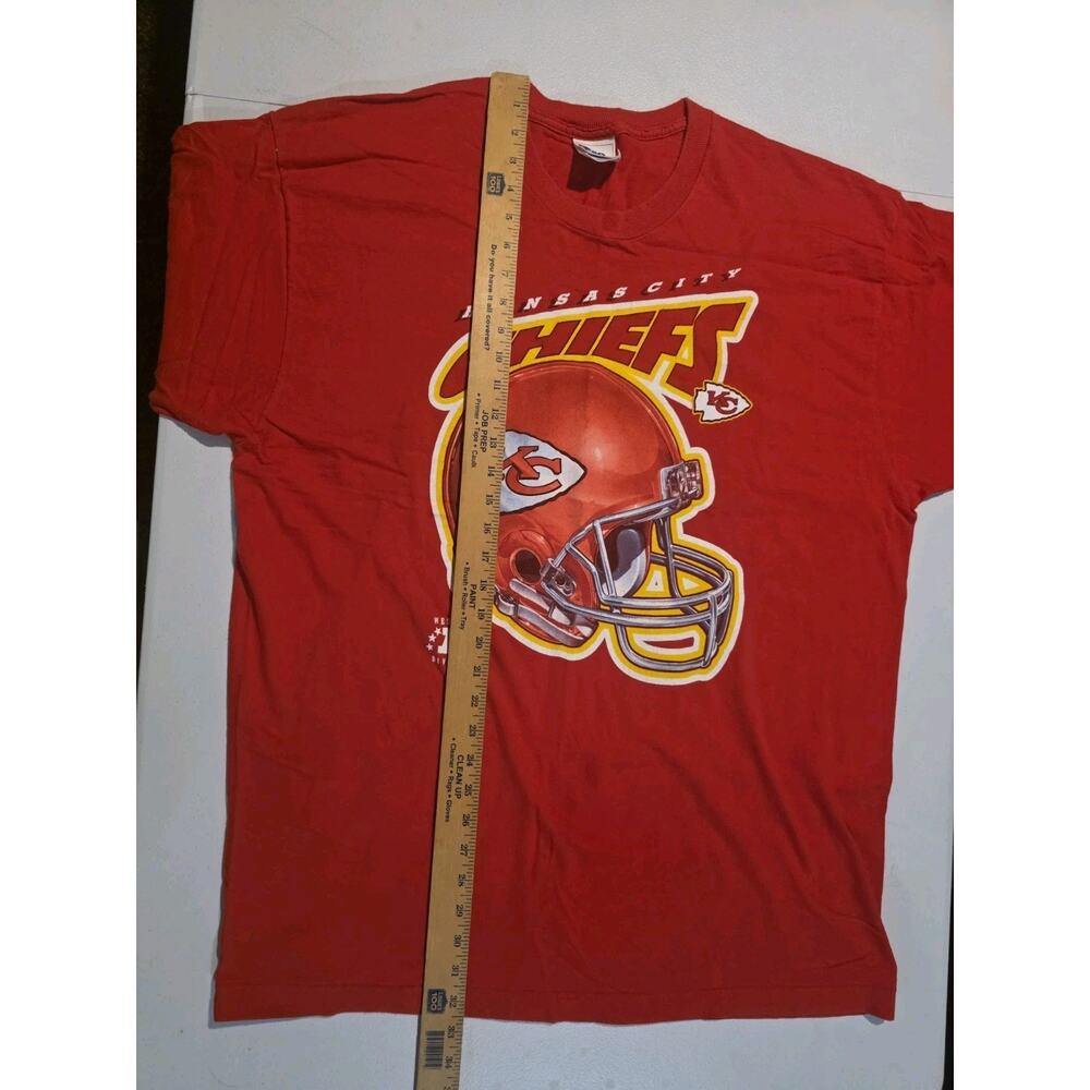 90s Vtg Kansas City Chiefs Pro Player Red Helmet T Shirt Size 2XL Single Stitch - Picture 5 of 7